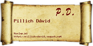 Pillich Dávid névjegykártya
